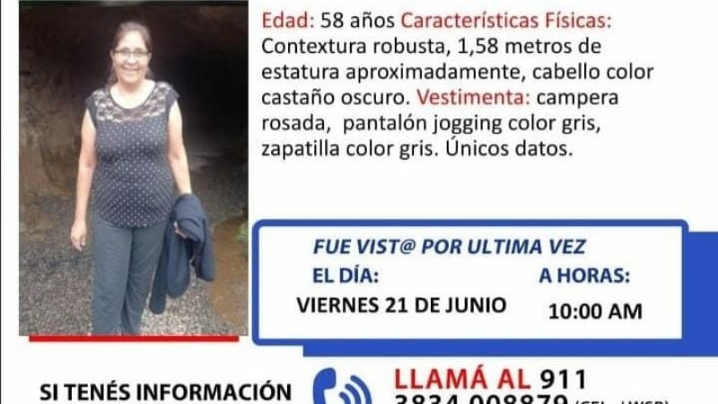 Encontraron a la mujer de 58 años
