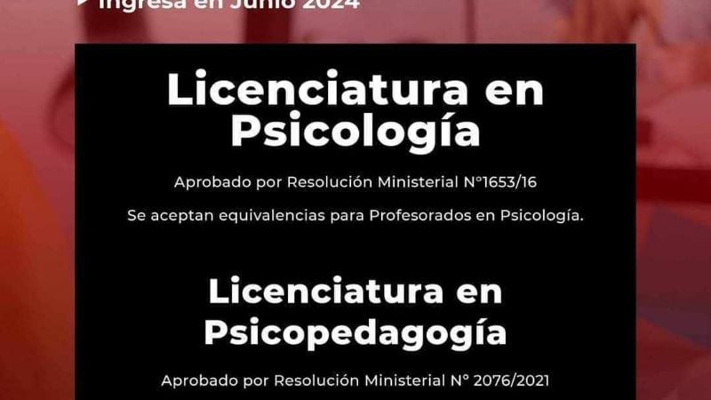 Estás a tiempo para inscribirte en las licenciaturas en Psicología y Psicopedagogía