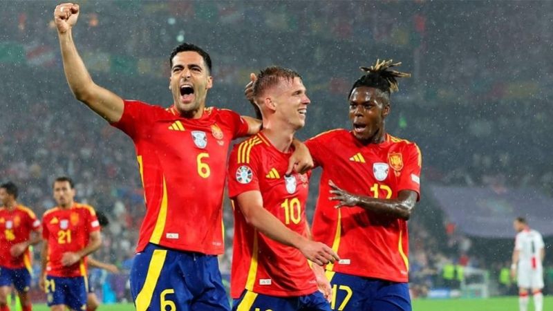 España goleó a Georgia y va contra Alemania