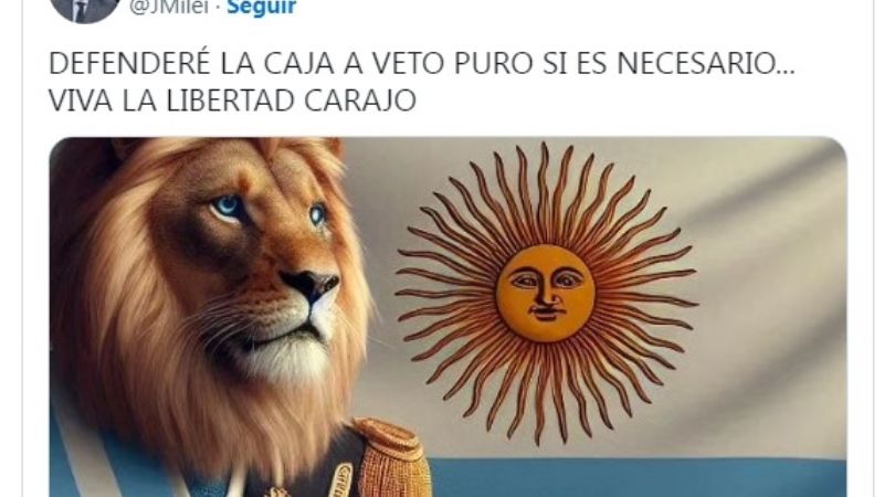 Tras la nueva fórmula para jubilados Milei afirmó: "Defenderé la caja a veto puro"