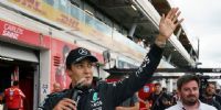 La felicidad de George Russell después de haberse quedado con la pole position. 