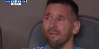LAS LÁGRIMAS del Capitán argentino, por tener que dejar la cancha en la fina de la Copa América.