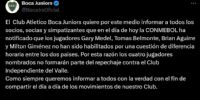 BOCA COMUNICÓ la inhabilitación de sus refuerzos, por cuestión de 