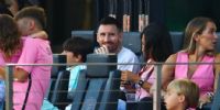 MESSI con Antonella en la platea del Inter Miami, viendo triunfo de su equipo con dos goles de Redondo.