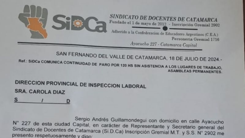 El lunes no reinician las clases en Valle Viejo