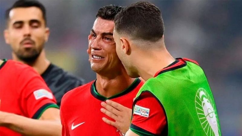 Cristiano Ronaldo erró un penal y se puso llorar