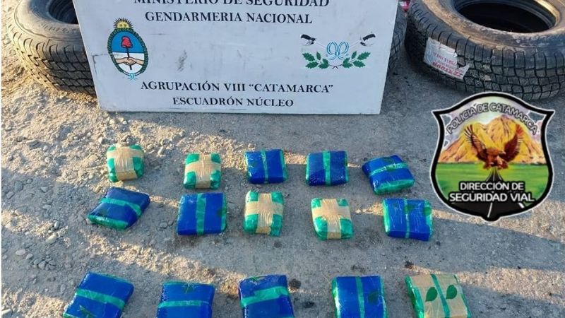 Secuestraron cubiertas, hojas de coca y prendas de vestir