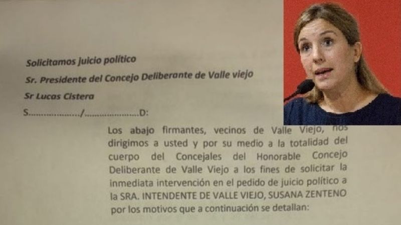 Vecinos de Valle Viejo piden juicio político a la intendenta Zenteno