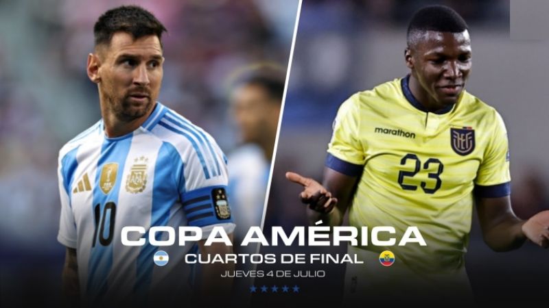 Argentina y Ecuador abren lo 4tos. de la Copa América