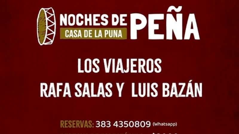Los Viajeros actuarán este viernes en la Peña de la Casa de la Puna