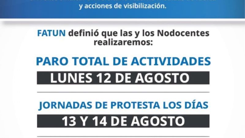 No Docentes universitarios van a paro