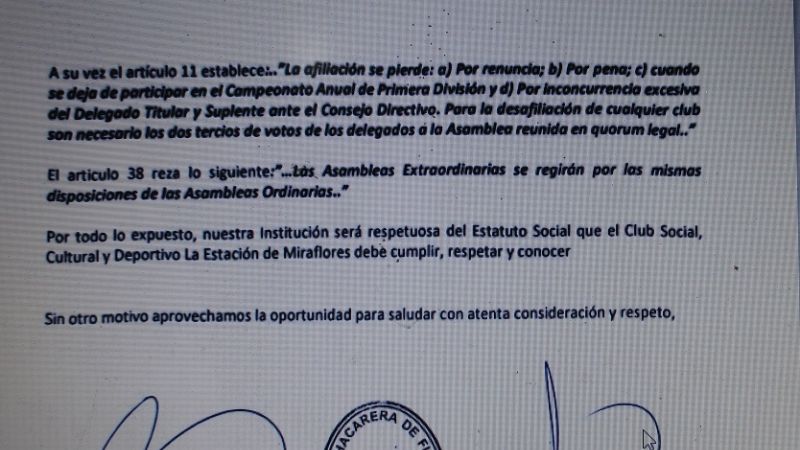 La Liga Chacarera negó pedido sobre La Estación