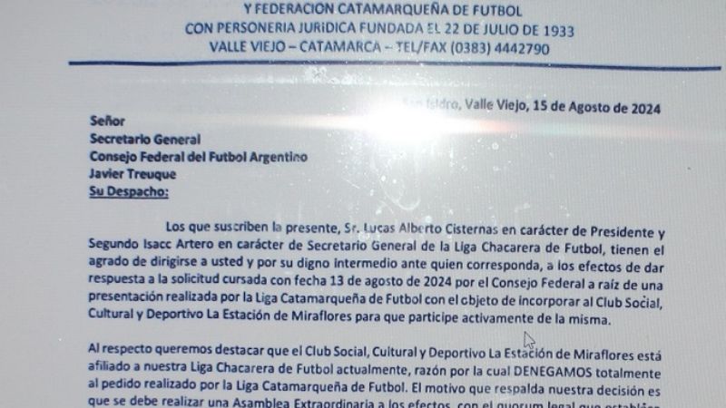 La Liga Chacarera negó pedido sobre La Estación