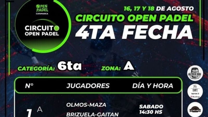80 duplas en la 4ta. Fecha en Open Padel