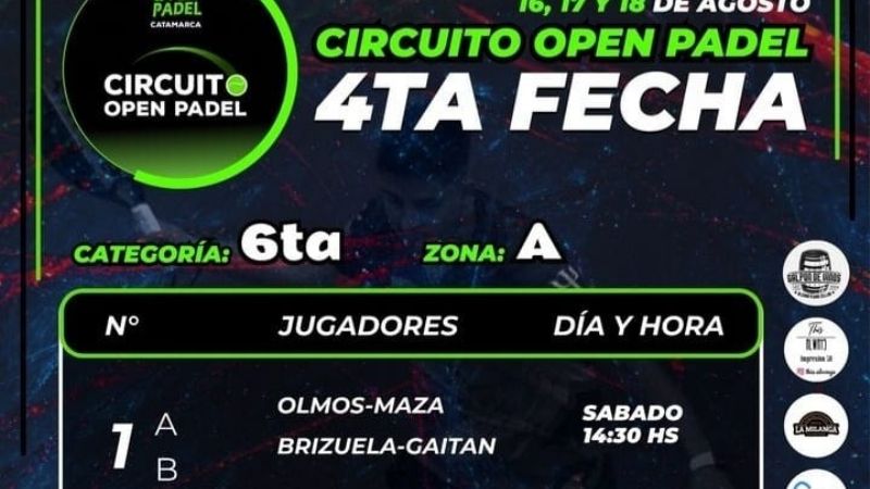 80 duplas en la 4ta. Fecha en Open Padel