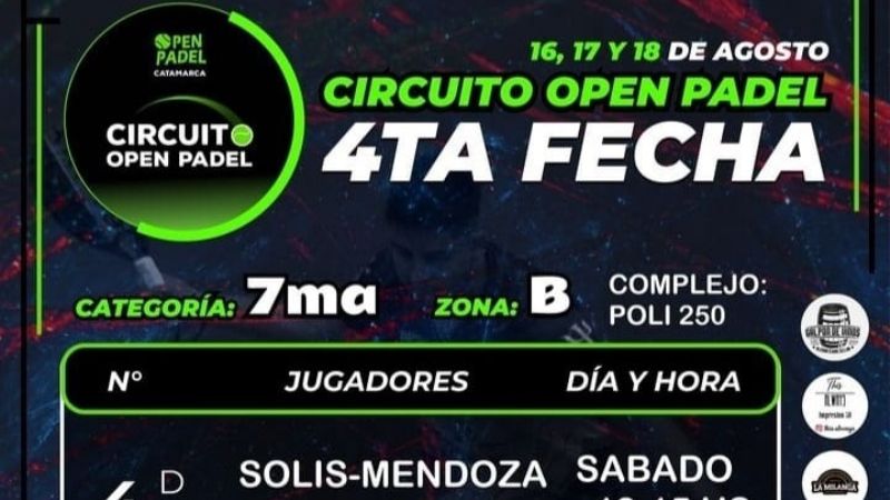 80 duplas en la 4ta. Fecha en Open Padel