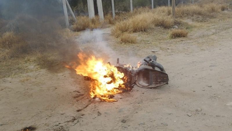 Se incendió una moto