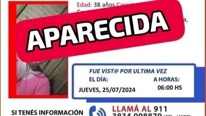 Apareció la mujer que buscaban desde hace una semana
