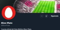 River cambio la foto de su perfil en su Twitter, reemplazando momentaneamente el escudo por un huevo, por la llegada de Marcos Acuña (captura de pantalla).