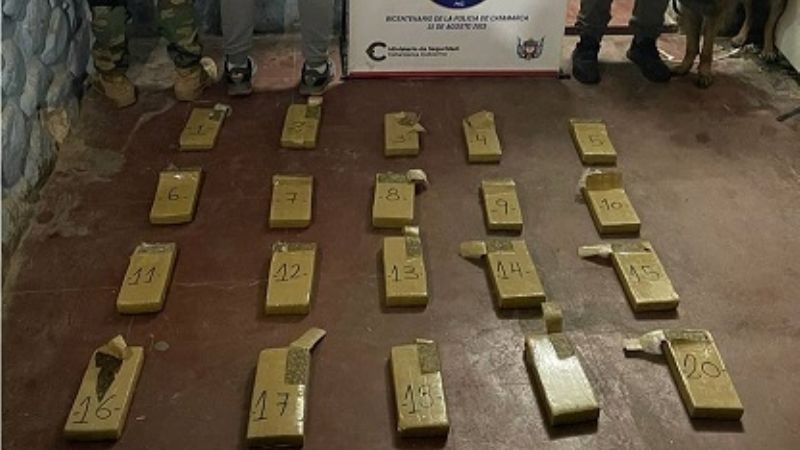 En un allanamiento incautan 21 kilos de marihuana