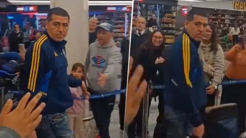 "Amargo" le gritaron a Riquelme en Ezeiza
