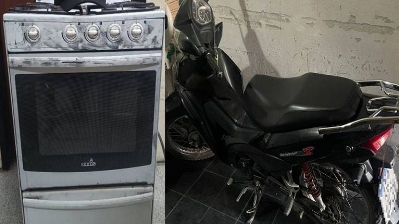 Recuperan una moto y una cocina