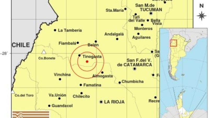 Sismo cerca de Tinogasta