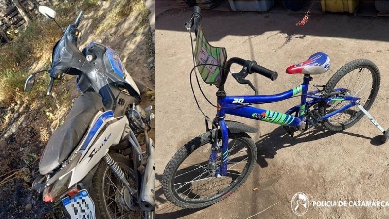 Recuperaron una moto y una bicicleta robadas