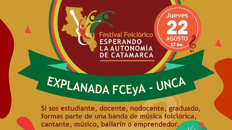 Convocan artistas para el Festival por la Autonomía de Catamarca
