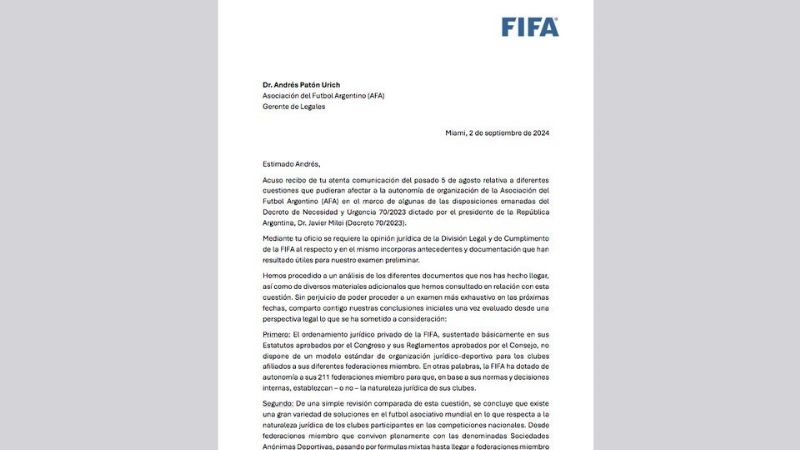 AFA advirtió sobre intromisión del Gobierno Nacional