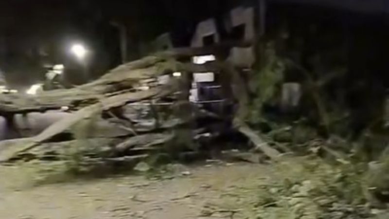 Cayó una tipa y de milagro no hubo heridos