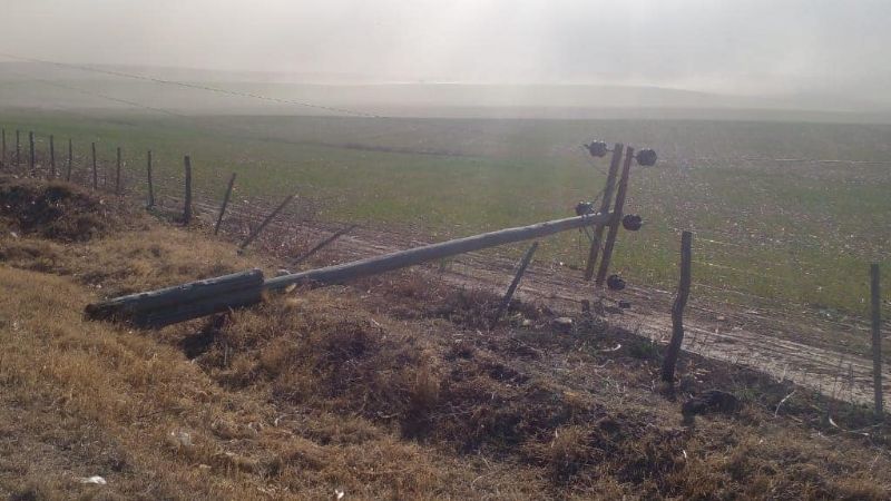 Sin servicio de energía en Los Varela por las grandes ráfagas de viento