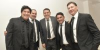 RIQUELME con Zamorano, Chilavert, Shina y Cristante, reunidos en el Salón de la Fama del Fútbol, en México.