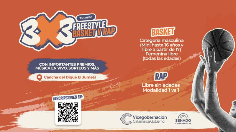 Apertura de Inscripciones para el Torneo 3x3 de Básquet y Batalla de Rap