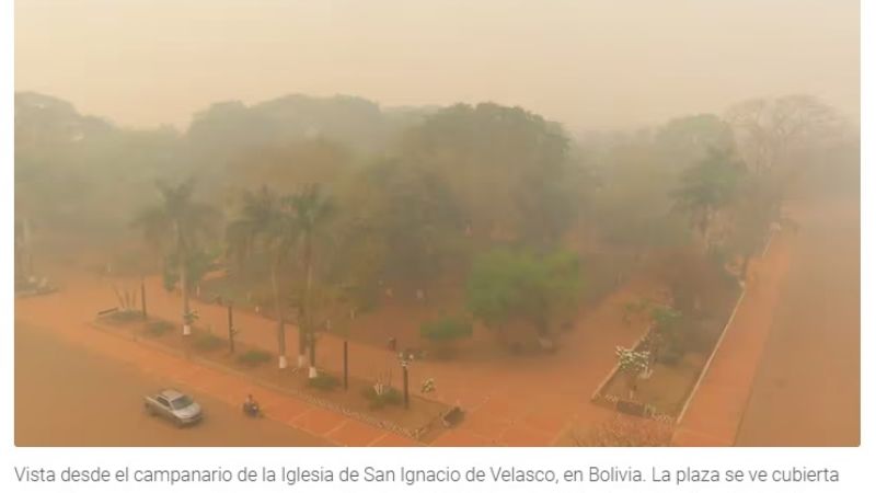 Catamarca incluida en una advertencia por el humo de incendios en Bolivia