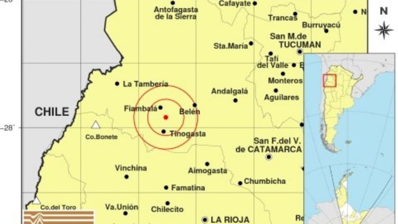 Sismo de 4.5° cerca de Fiambalá