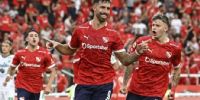 El segundo gol de Ávalos para Independiente, festejado por el delantero paraguayo.