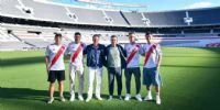 Tapia, Pérez, Galoppo y Rojas (falta Martínez Quarta), los primeros refuerzos de River en 2025. Hicieron un paréntesis en la pretemporada, para recibir al volante cordobés.