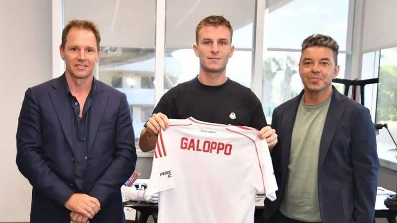 Gallardo en la bienvenida de Galoppo en River