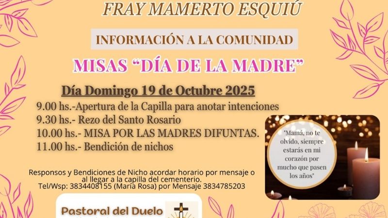 Misa por las madres difuntas en el cementerio municipal