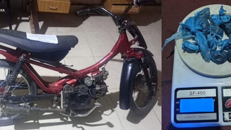 Arrestan a una persona, secuestran una motocicleta y Marihuana en Tinogasta