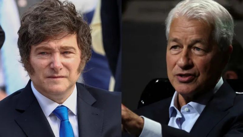 Milei y Caputo se reúnen con el CEO de JP Morgan por la ayuda financiera