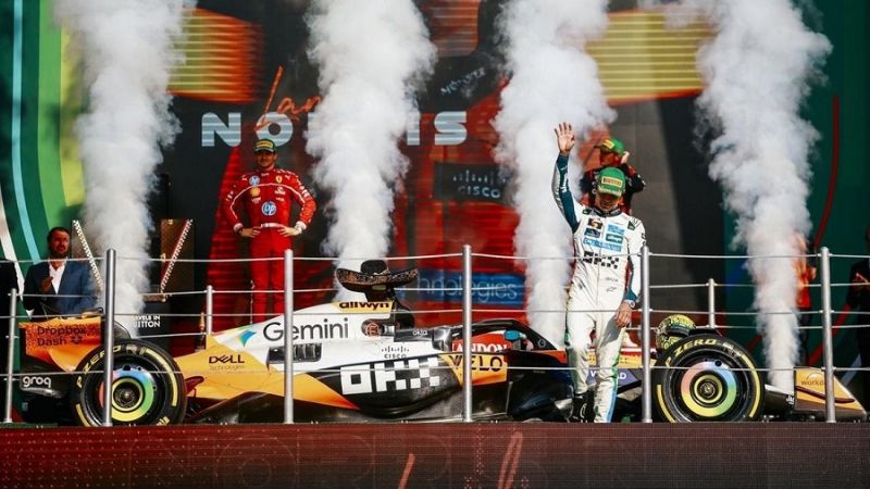 Colapinto, 16to.; triunfo y líder Lando Norris