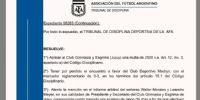 El fallo del Tribunal de Disciplina de la AFA tras el escandaloso Gimnasia de Jujuy vs. Deportivo Madryn.