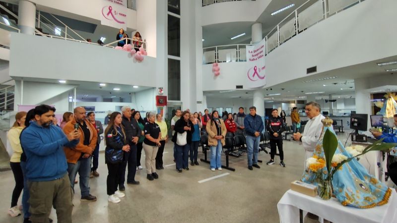 En una jornada fría y lluviosa, la  Virgen visita la OSEP y el CAPE