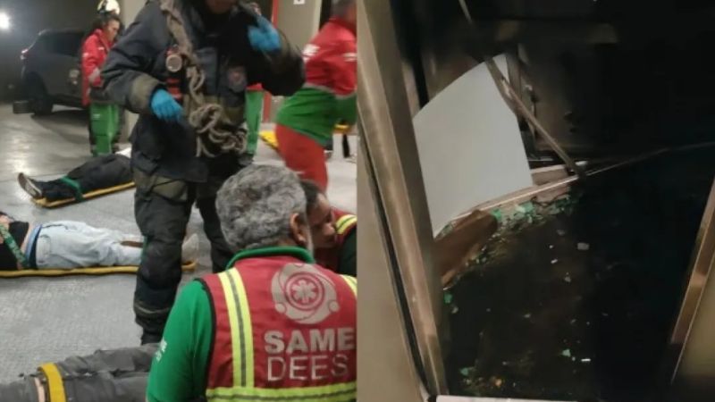 Horror: 9 jóvenes heridos tras desplomarse un ascensor desde un séptimo piso