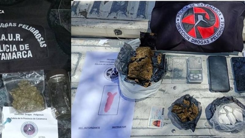 Secuestran marihuana y cocaína en Belén y Santa María