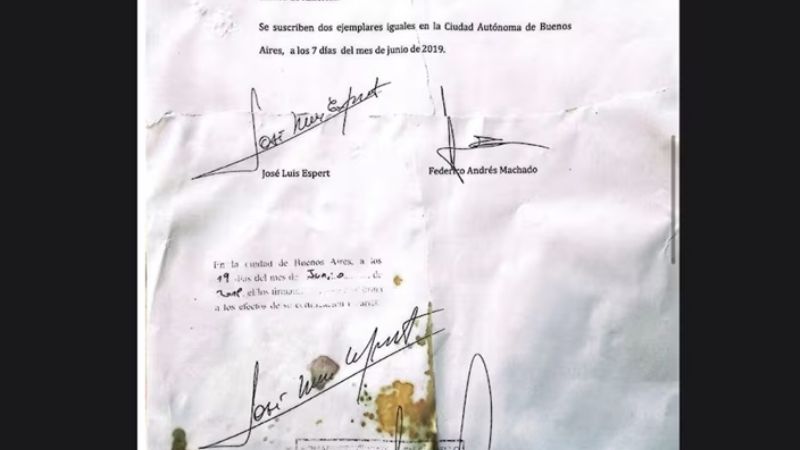 El documento que revela el contrato millonario que Espert firmó con Machado