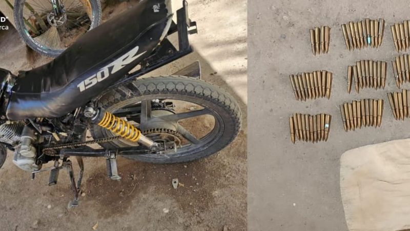 En Santa María recuperan una motocicleta y secuestraron más de 100 cartuchos