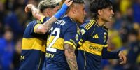Los jugadores de Boca festejan el gol de Ayrton Costa ante Tigre.